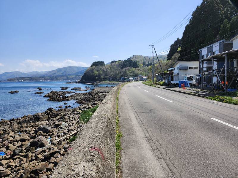 View southeast along the coast road.