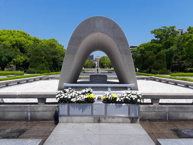 Memorial Cenotaph of the Hiroshima Peace Memorial Park.