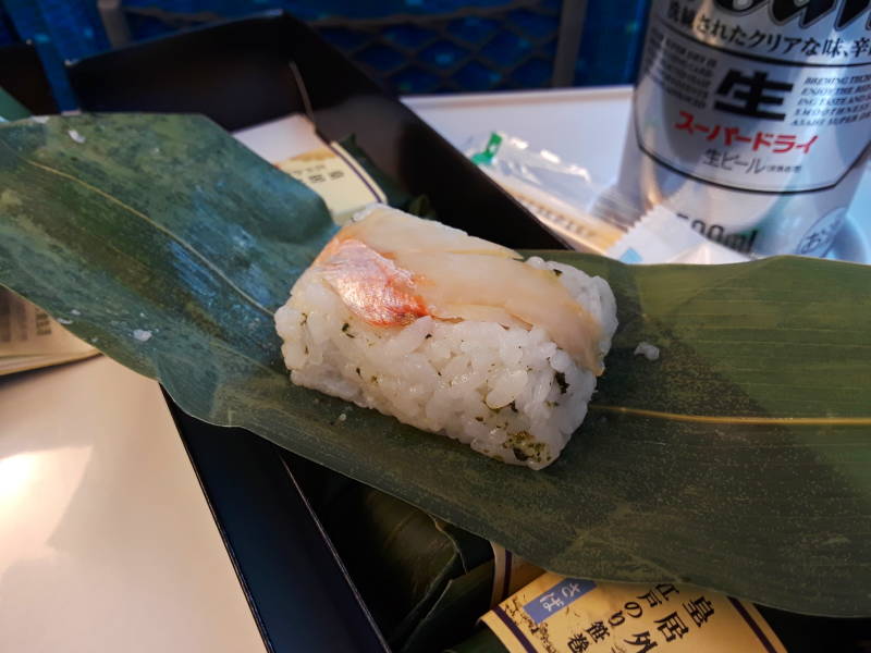 Eating lunch on board the Shinkansen from Tōkyō Station to Nagoya.