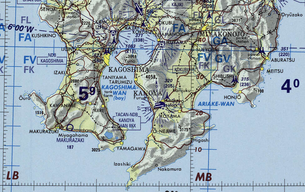 Small portion of 1:1,000,000 Operational Navigation Chart TPC H-13, from https://lib.utexas.edu/maps/