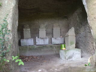 Yagura, rock-carved tombs near Kamakura.