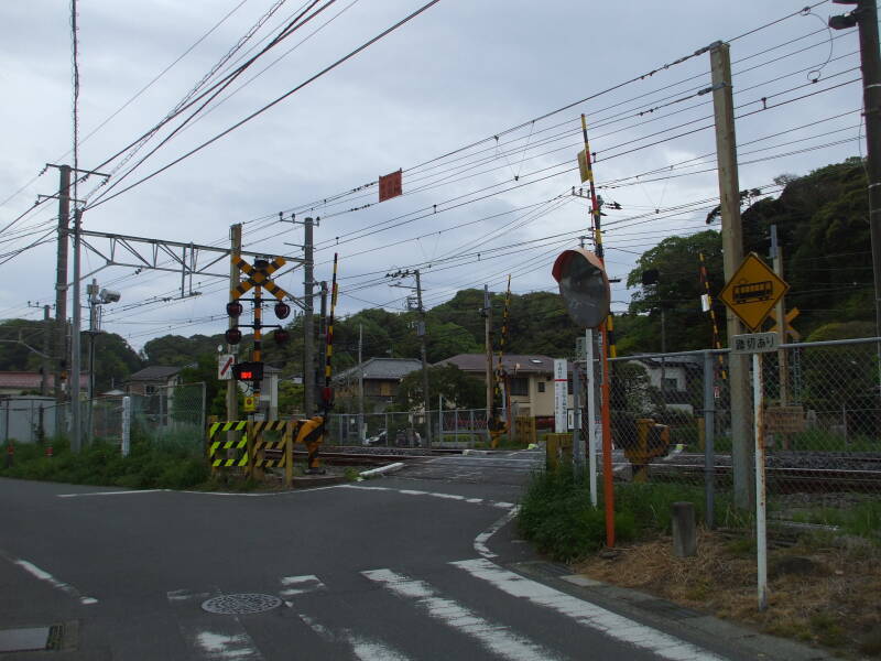 Railway crossing in Kamakura.