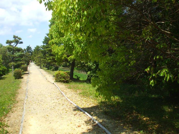 Kofun or burial mound of Princess then Empress Iwa-no-hime near Nara, Japan