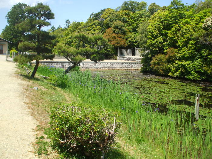 Kofun or burial mound of Princess then Empress Iwa-no-hime near Nara, Japan