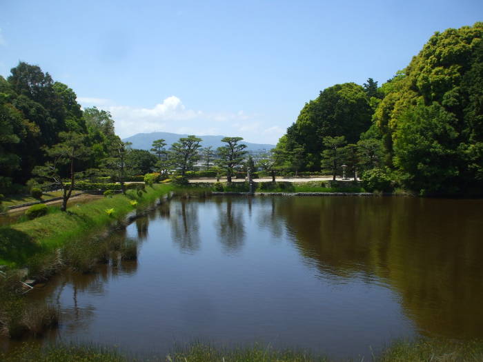 Kofun or mausoleum of Emperor Seimu near Nara, Japan