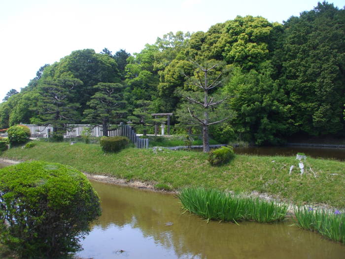 Kofun or mausoleum of Emperor Seimu near Nara, Japan