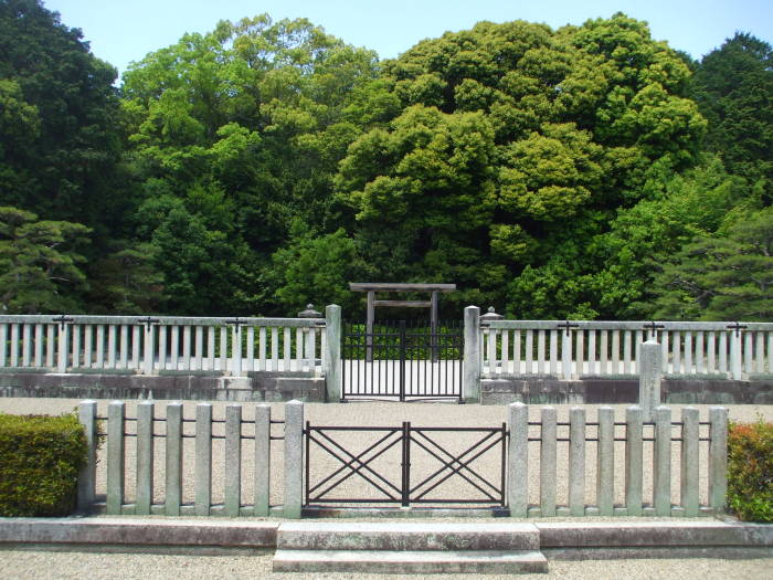 Kofun or mausoleum of Emperor Seimu near Nara, Japan
