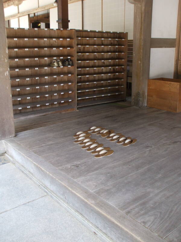 Cabinet to store shoes at Kongō Sanmai-in in Kōya-san.
