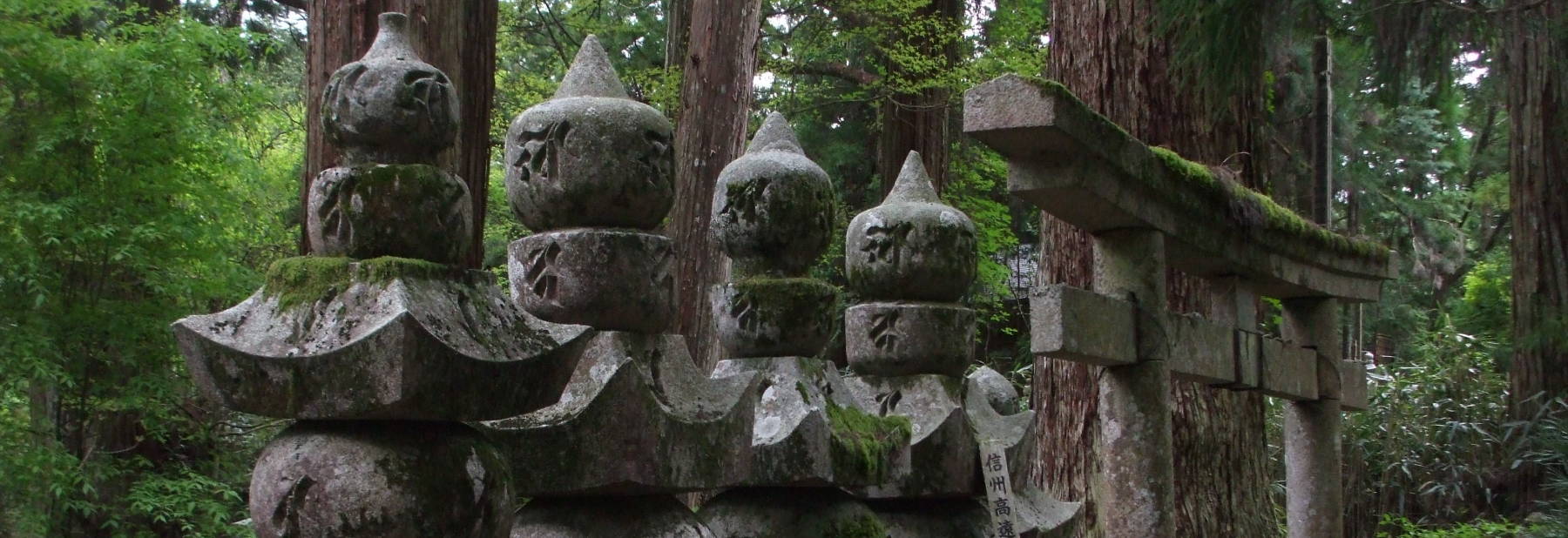 Tomb markers in Okunion, the large Buddhist cemetery at Kōya-san.