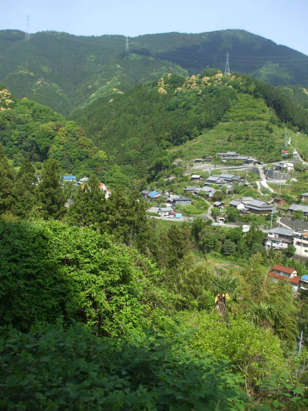 View from hillside town from the train ascending from Hashimoto to Gokurakubashi Station and Kōya-san.