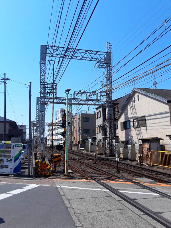 Railroad tracks at Fushimi station in Kyōto.
