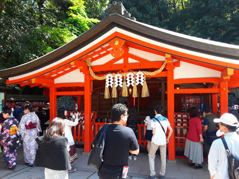 Shrine at the start of the main path at Fushimi Inari-taisha shrine.