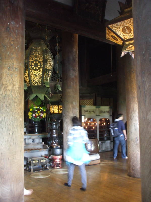 In the main temple at Kiyomizu-dera.