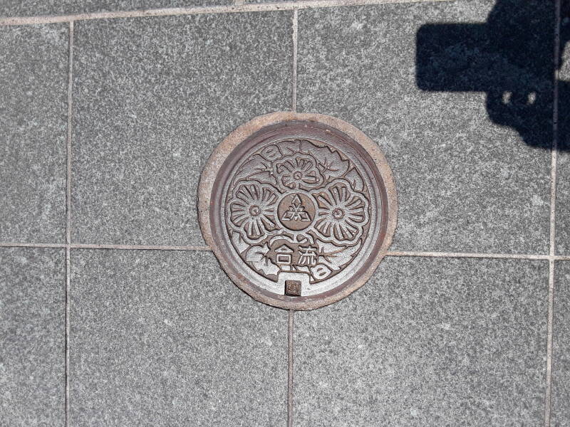 Custom manhole cover in Fukuoka.