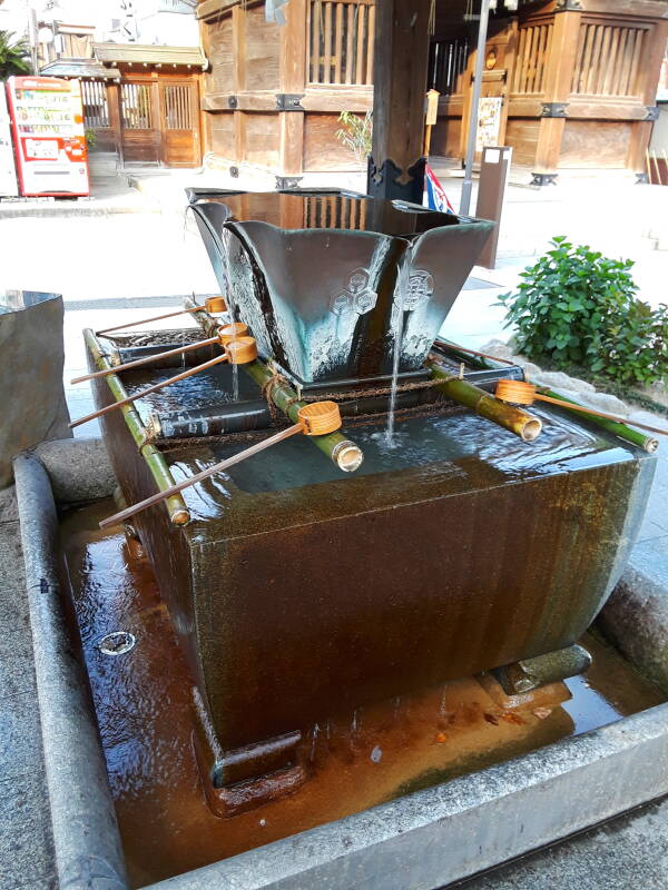 Ablutions fountain at the Kushida shrine in Fukuoka.