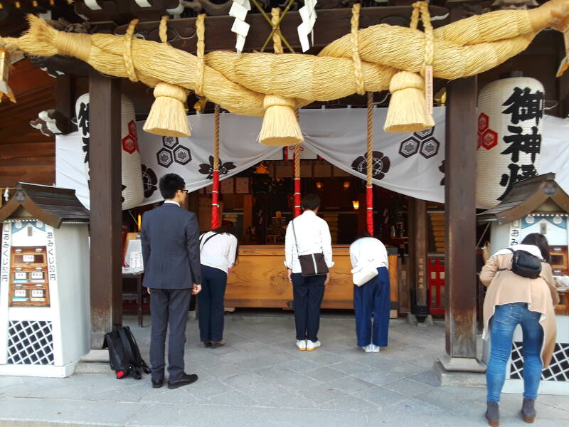 Worshipers at the Kushida shrine in Fukuoka.
