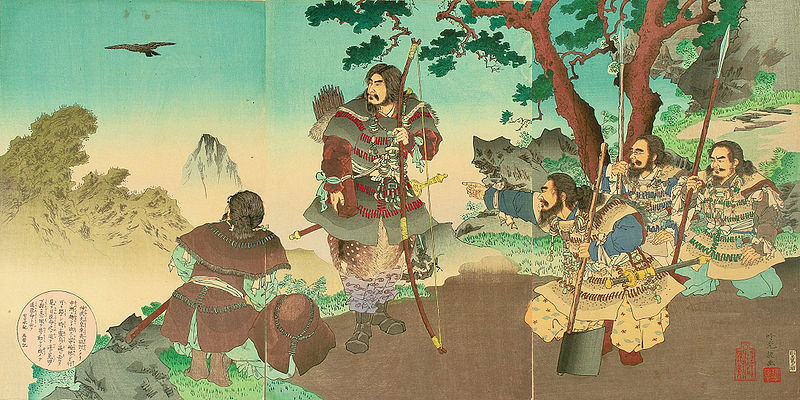 'Emperor Jimmu - Stories from Nihon Shoki (Chronicles of Japan), by Ginko Adachi', from https://commons.wikimedia.org/wiki/File:Tenn%C5%8D_Jimmu.jpg