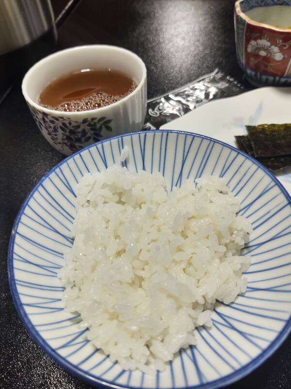 Rice and tea.