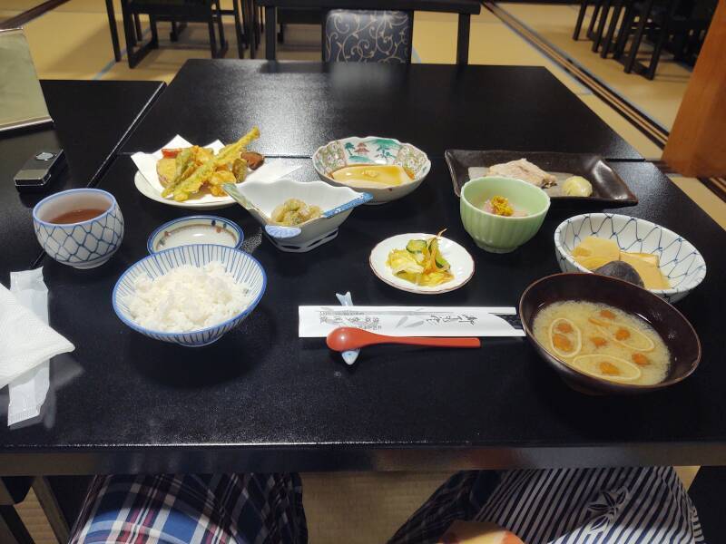 Dinner at my ryokan at the base of Mount Haguro.