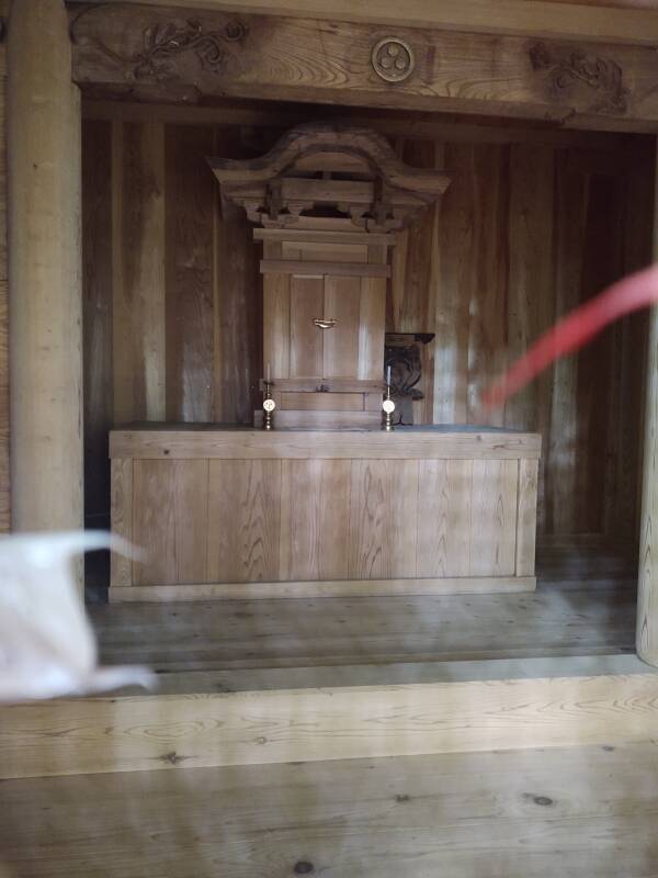 Interior of Haniyamahime Shrine.