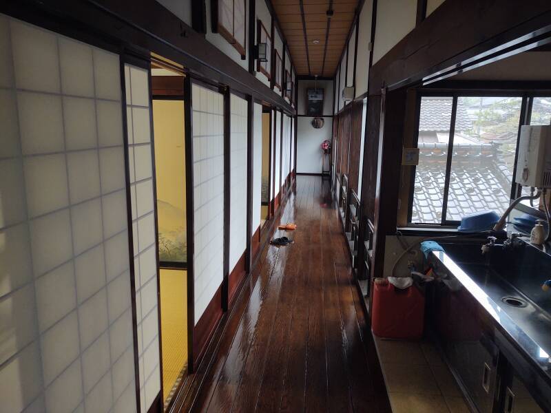Upstairs hallway of Tamonkan ryokan at the base of Mount Haguro.