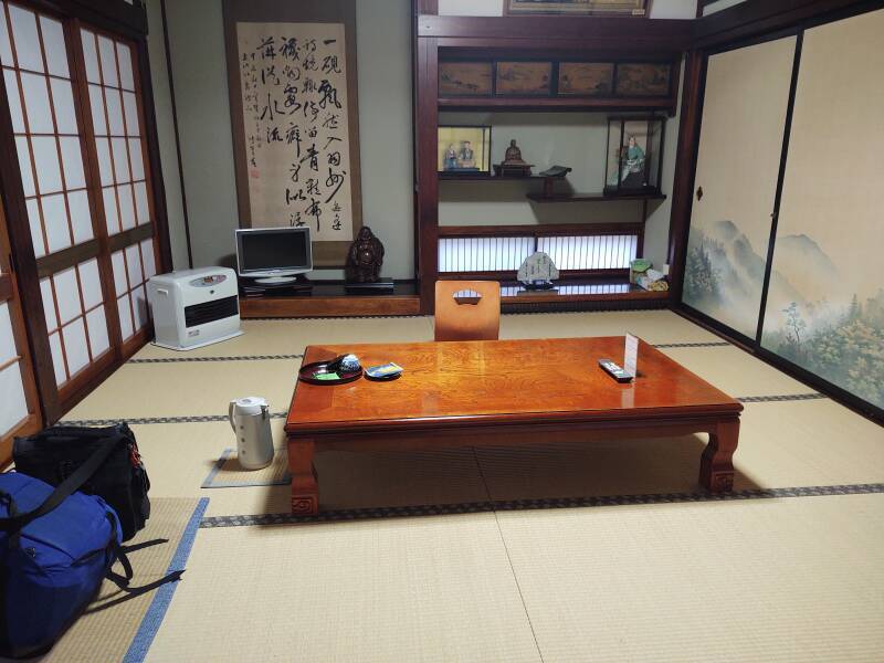 My room in the Tamonkan ryokan at the base of Mount Haguro.