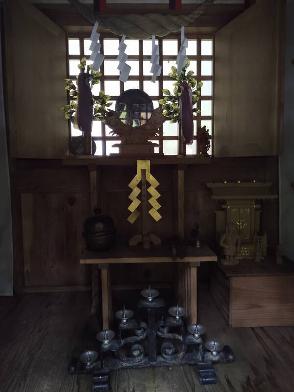 Interior of Harai River Shrine.