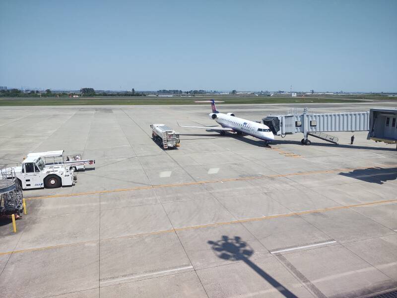 Small airliner at Sendai Airport