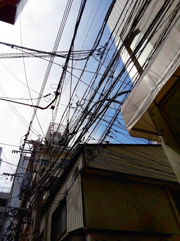 Electrical power lines in Nagasaki.