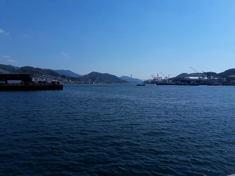 View toward the ocean in Nagasaki harbor.