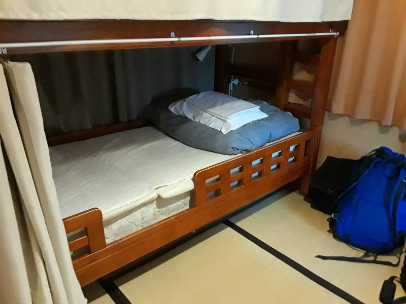 My bed at the Akari Hostel in Nagasaki.