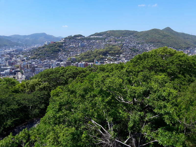 View northwest from the park overlooking Nagasaki.