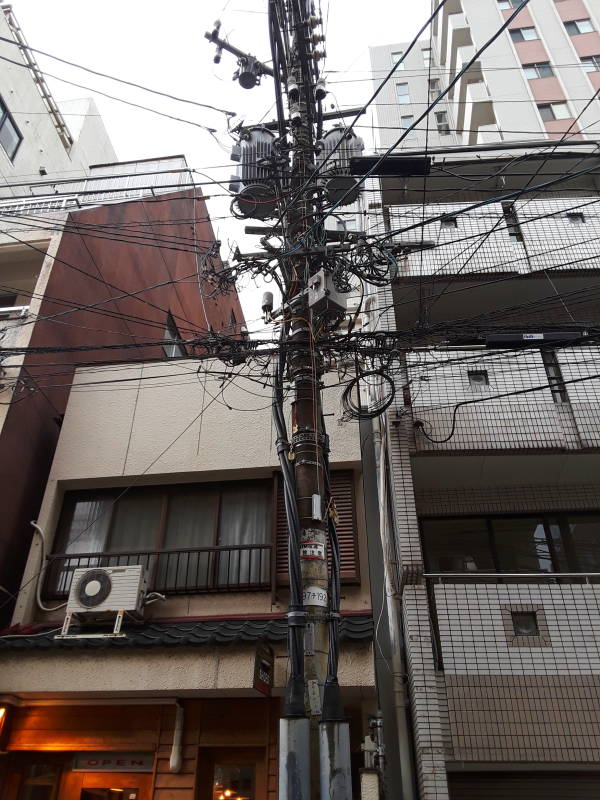 Electrical power lines in Nagasaki.