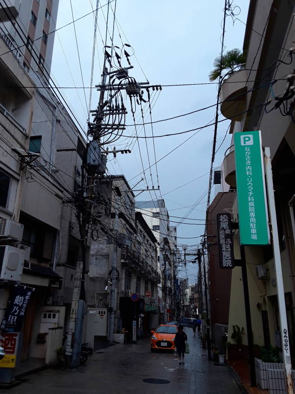 Electrical power lines in Nagasaki.