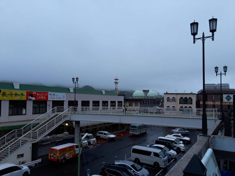 Cloudy view north at Nagasaki Station.