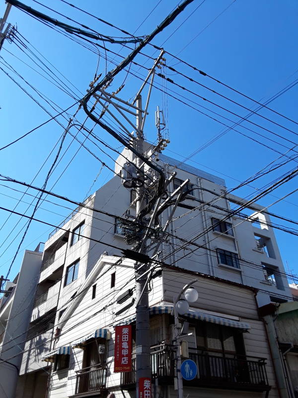 Electrical power lines in Nagasaki.