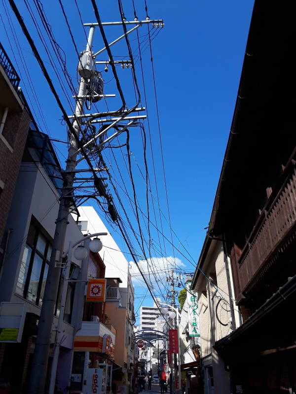 Electrical power lines in Nagasaki.