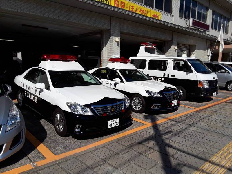 Police cars in Nagasaki.