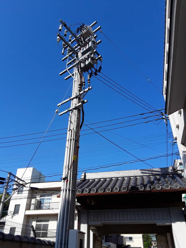 Electrical power lines in Nagasaki.