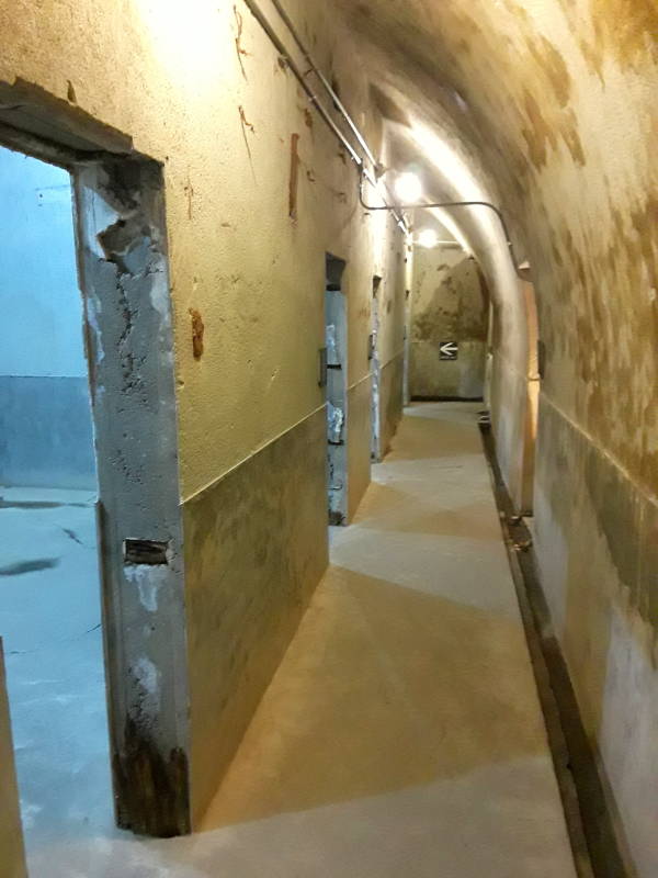 Passage within the Nagasaki Air Defense Command bunker.