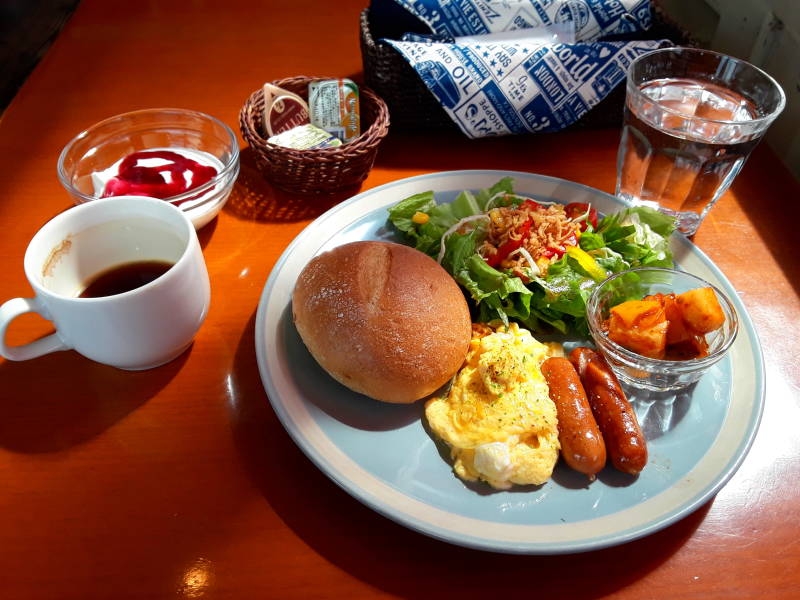 Breakfast at the Little Plum cafe in Miyanoura on Naoshima.