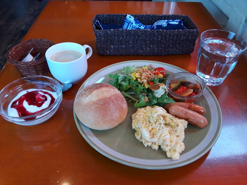Breakfast at the Little Plum cafe in Miyanoura on Naoshima.