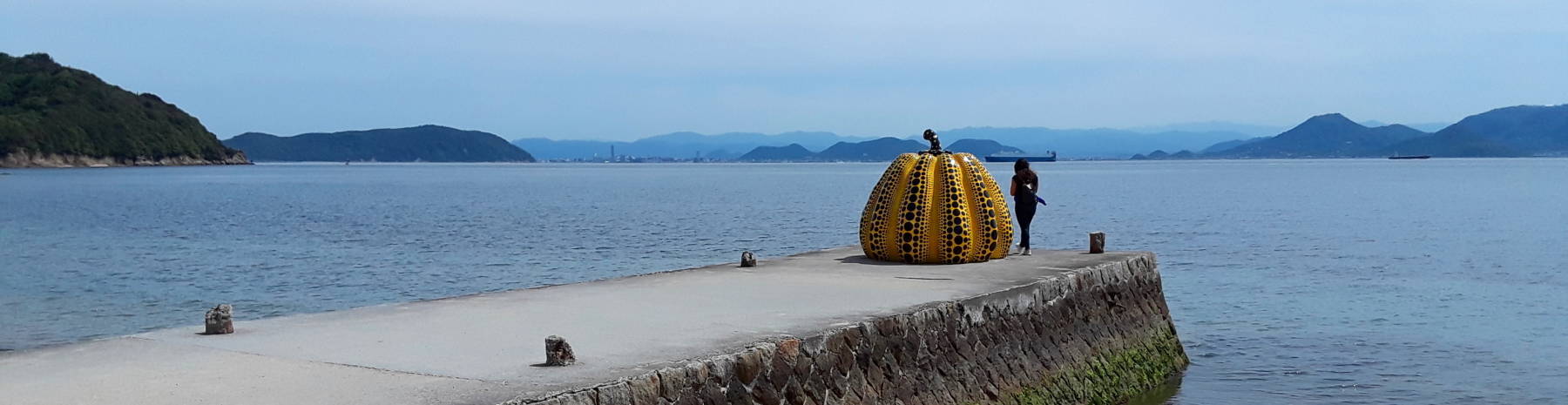 Yayoi Kusuma's 'Yellow Pumpkin' on Naoshima.