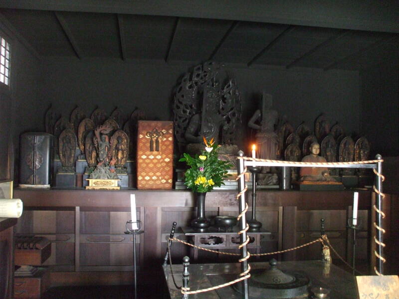 Buddhist temple interior.