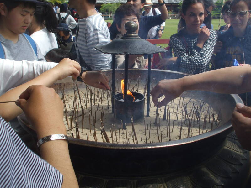 Incense burner at Tōdai-ji, the Buddhist temple in Nara.