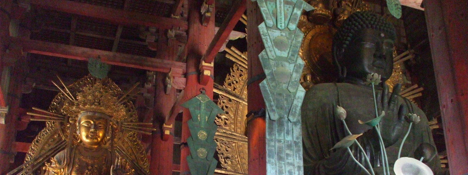 Fountain and plaques at a Buddhist temple.