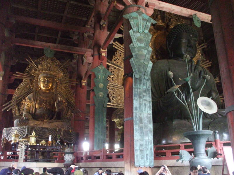 Daibutsu, the Great Buddha of Tōdai-ji, the Buddhist temple in Nara.