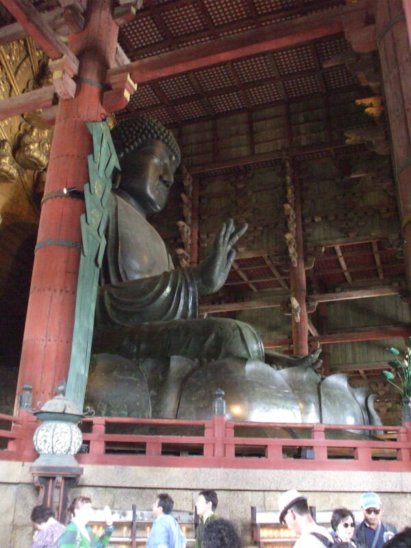 Daibutsu, the Great Buddha of Tōdai-ji, the Buddhist temple in Nara.