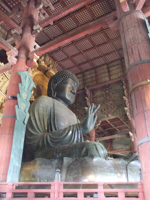 Daibutsu, the Great Buddha of Tōdai-ji, the Buddhist temple in Nara.