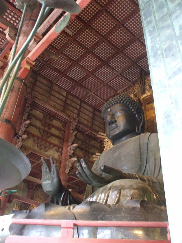 Daibutsu, the Great Buddha of Tōdai-ji, the Buddhist temple in Nara.